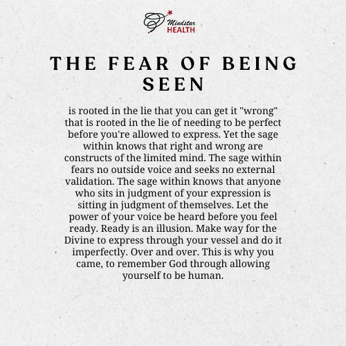 The Fear of Being Seen
