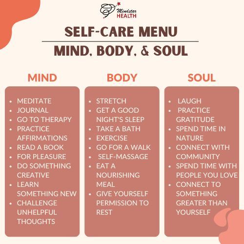 Self-care Menu