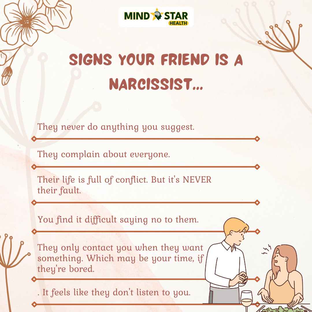 Signs your friend is a narcissist