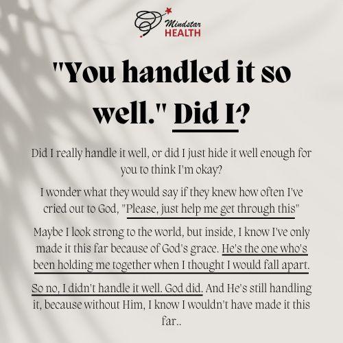 You handled it so well